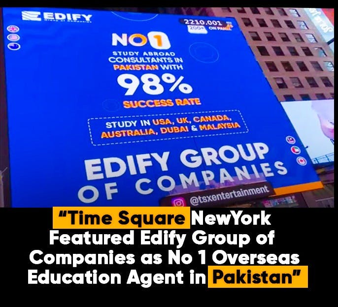Edify Group of Companies featured as No1 Study abroad consultants in Pakistan 